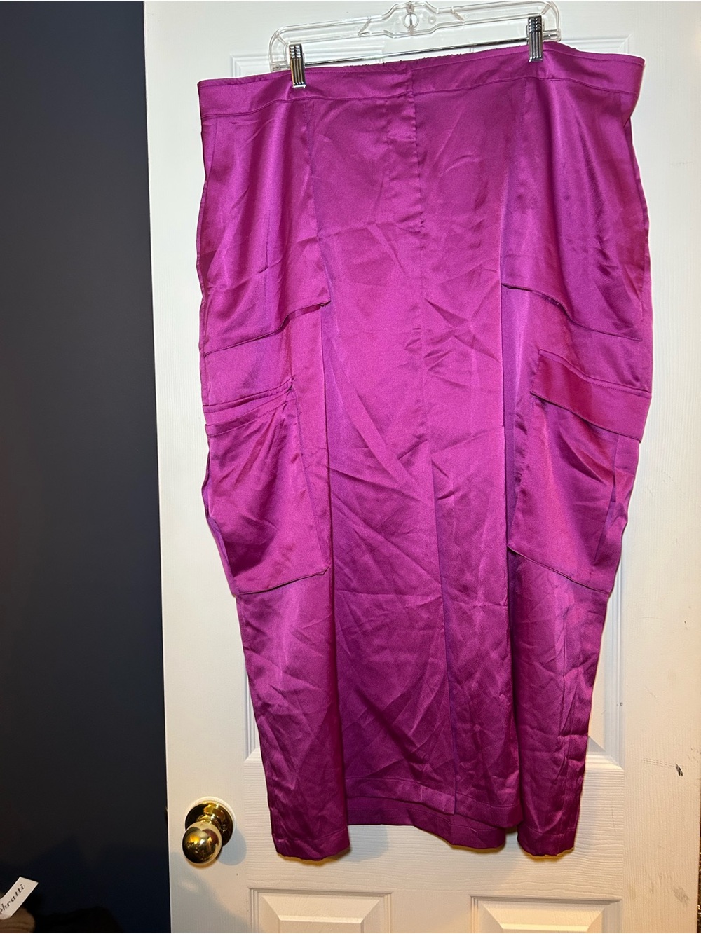 Women's Sunday in Brooklyn Fuchsia Satin Utility Skirt